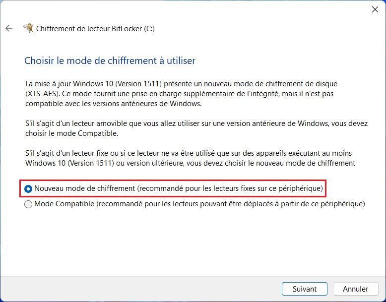 Activer BitLocker et chiffrer un disque