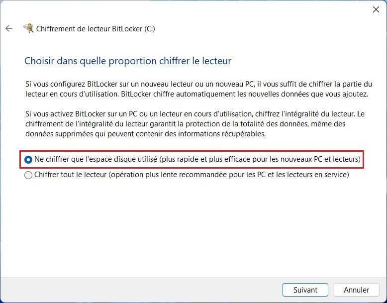 Activer BitLocker sur Windows 11