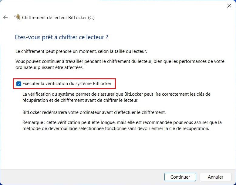 Activer le chiffrement BitLocker