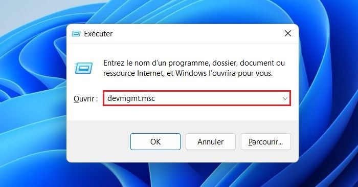 Boîte de dialogue EXÉCUTER