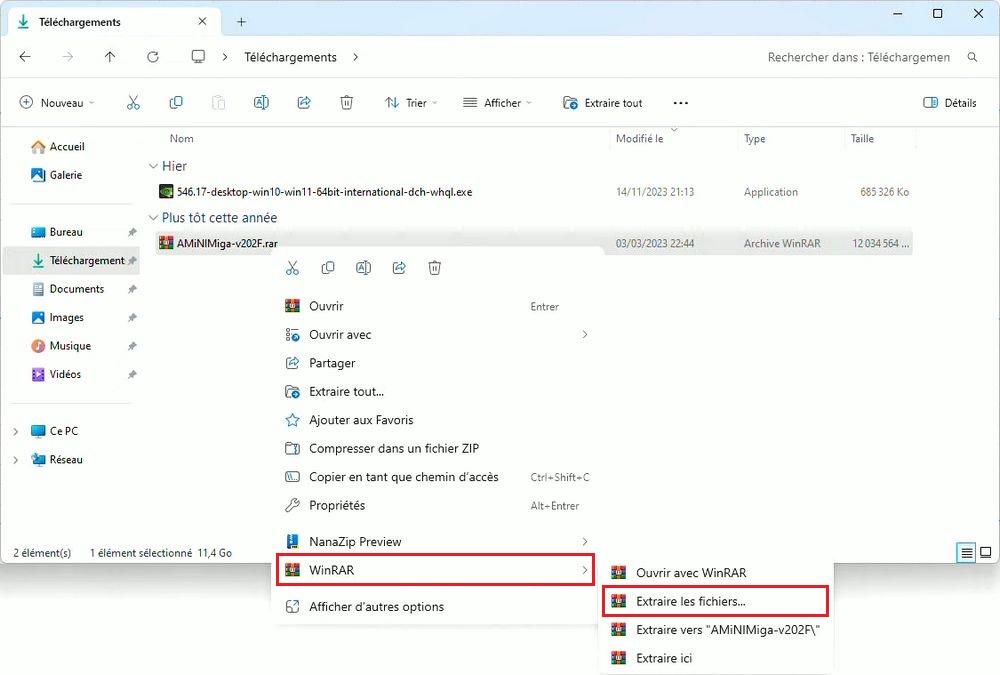 Comment un fichier RAR sous Windows 11