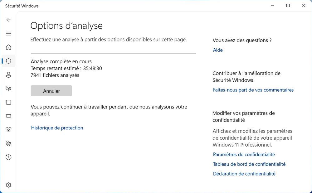 Exécuter une analyse complète