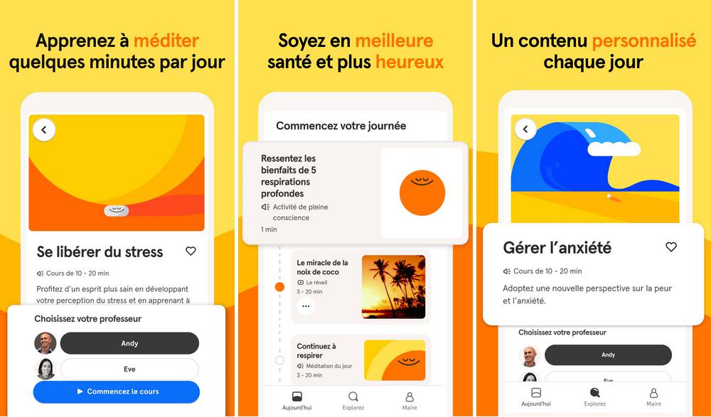Headspace - applications gratuites pour bien dormir
