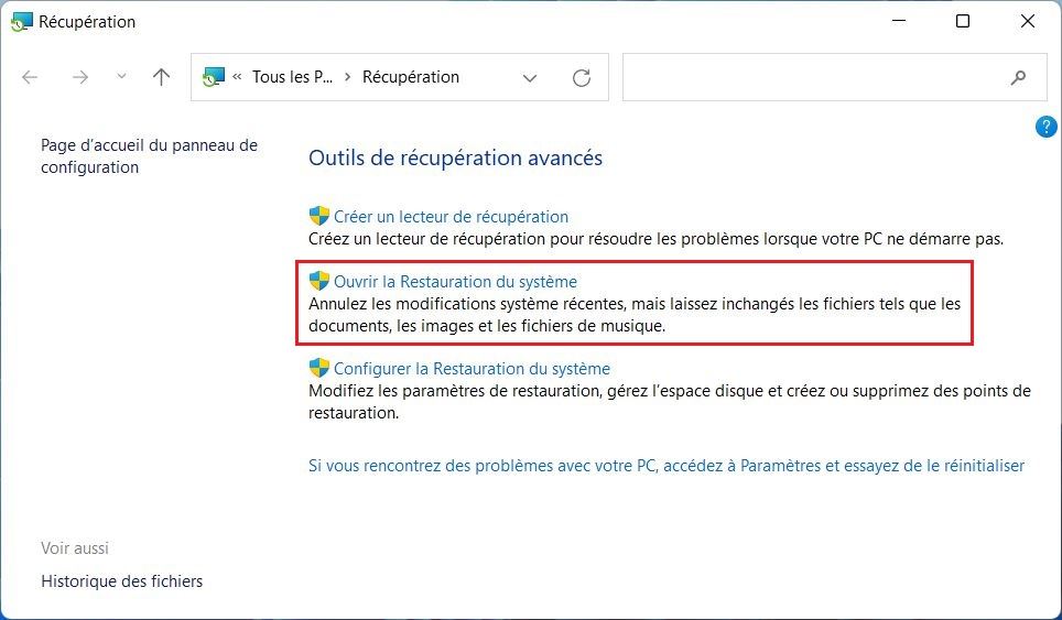 La restauration du système