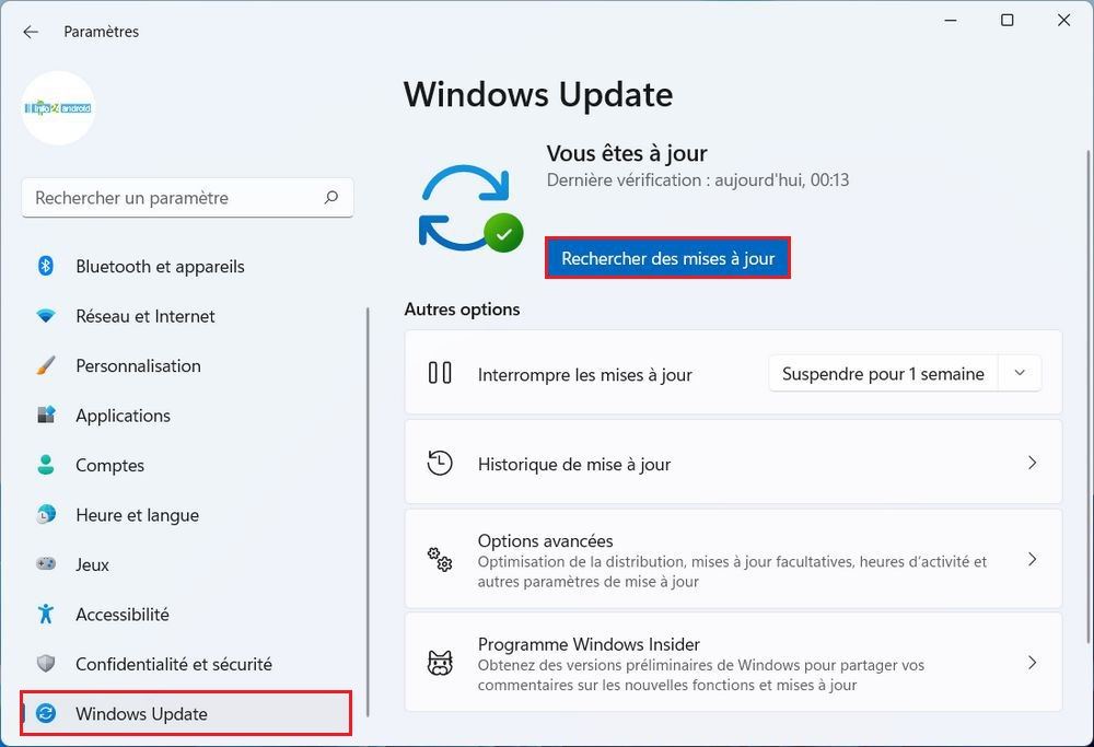Mettre à jour votre système d'exploitation Windows