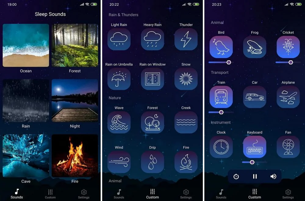 Sons du sommeil - application pour bien dormir