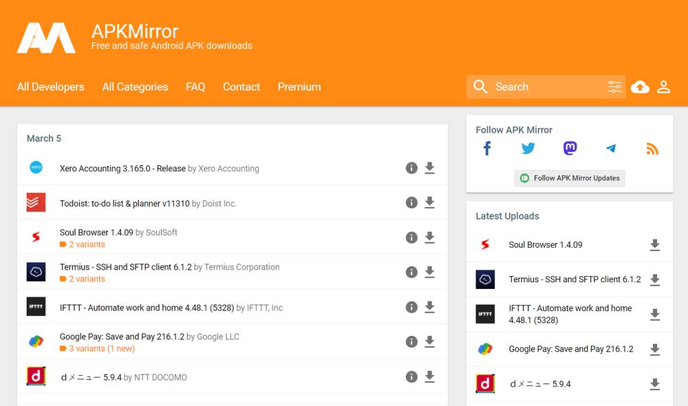 APKMirror - Le meilleure boutique d'applications