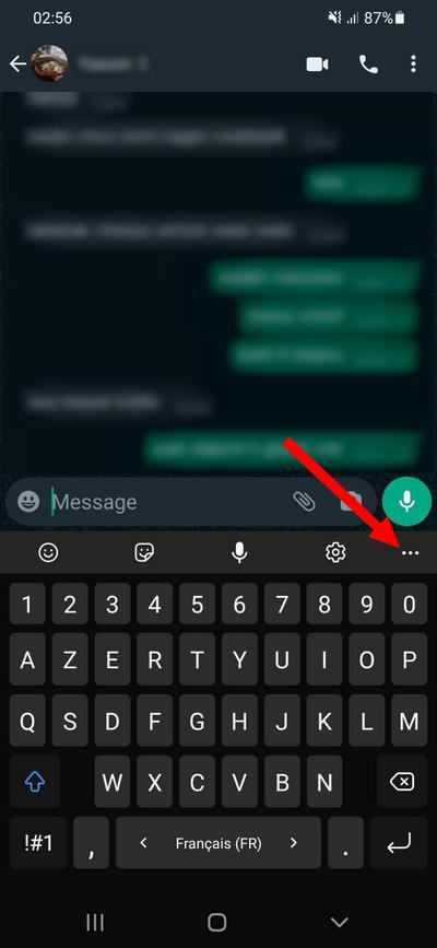 Appuyez sur les trois points