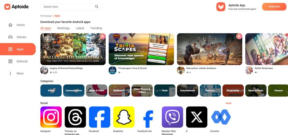Aptoide - Le meilleure boutique d'applications