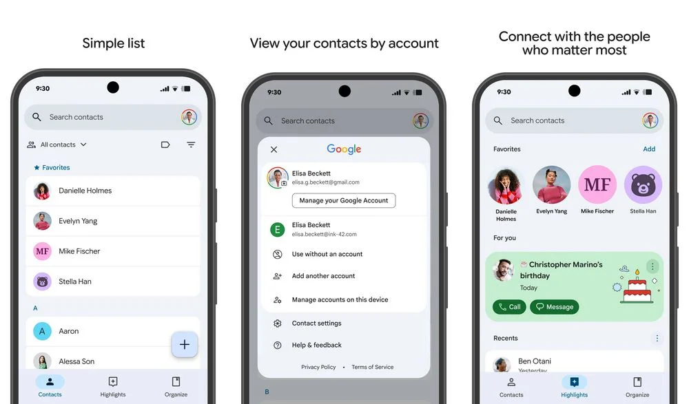 Google Contacts - application de gestion des contacts