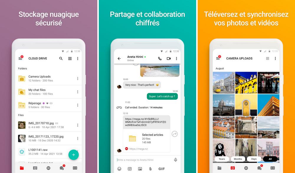 MEGA - application pour sauvegarder vos photos