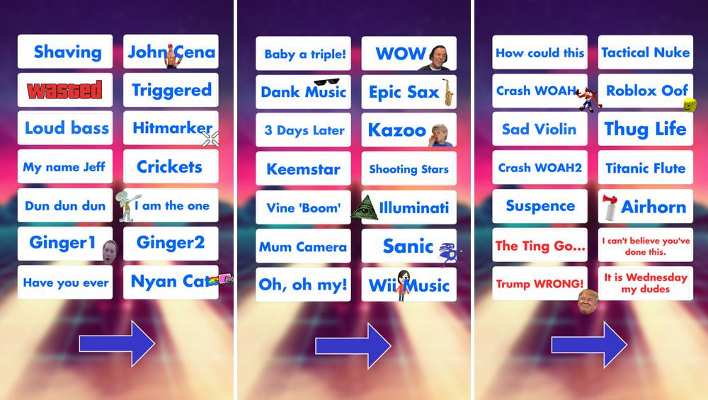 Meme Soundboard - application de table d'harmonie