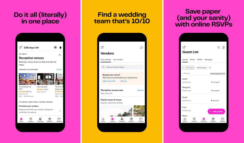 The Knot - application pour organiser son mariage