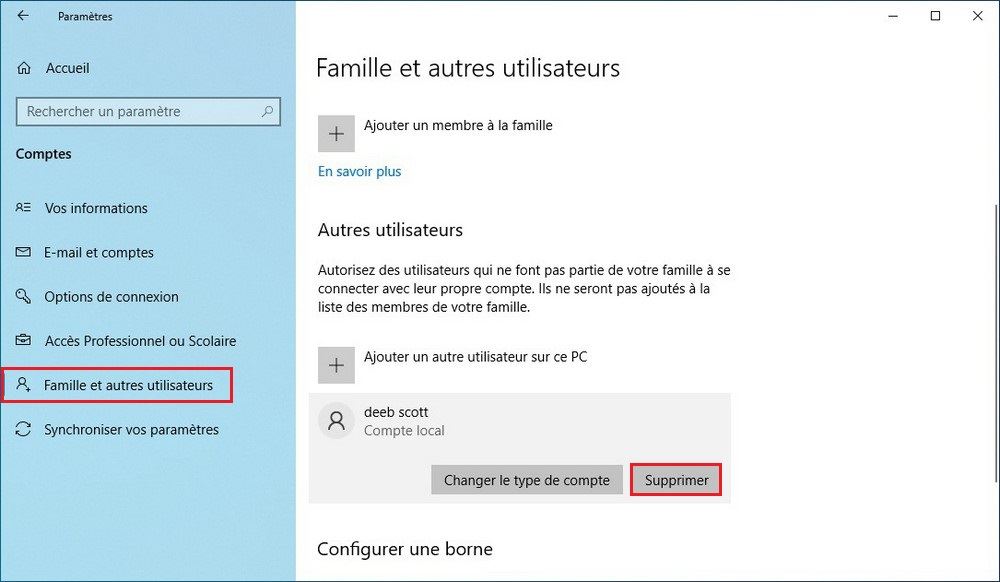 Famille et autres utilisateurs