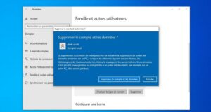 Supprimer un compte utilisateur dans Windows 10