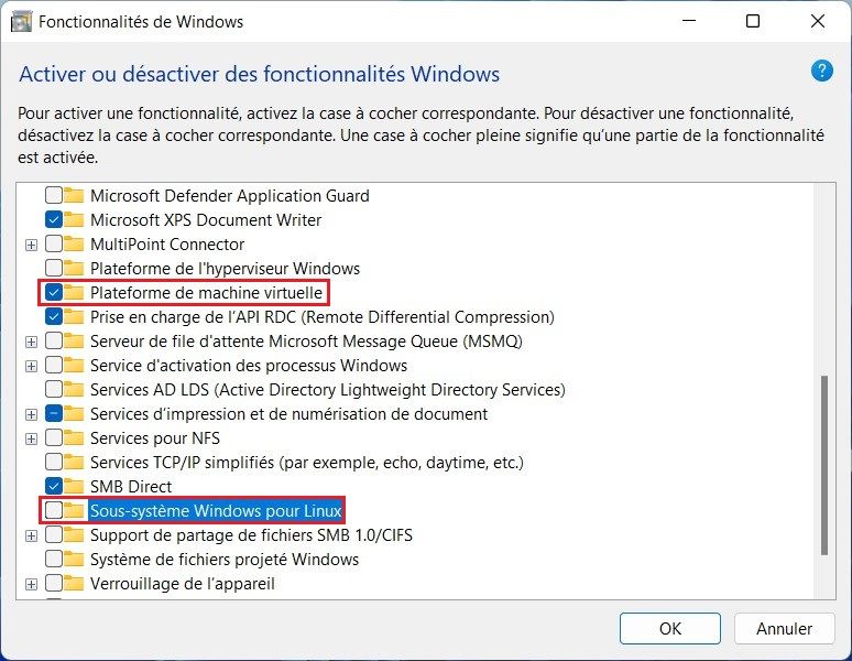Désinstaller WSL sur Windows 11