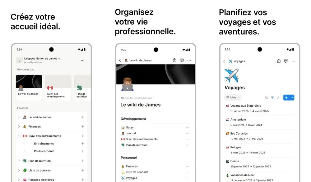 Notion - application de prise de notes