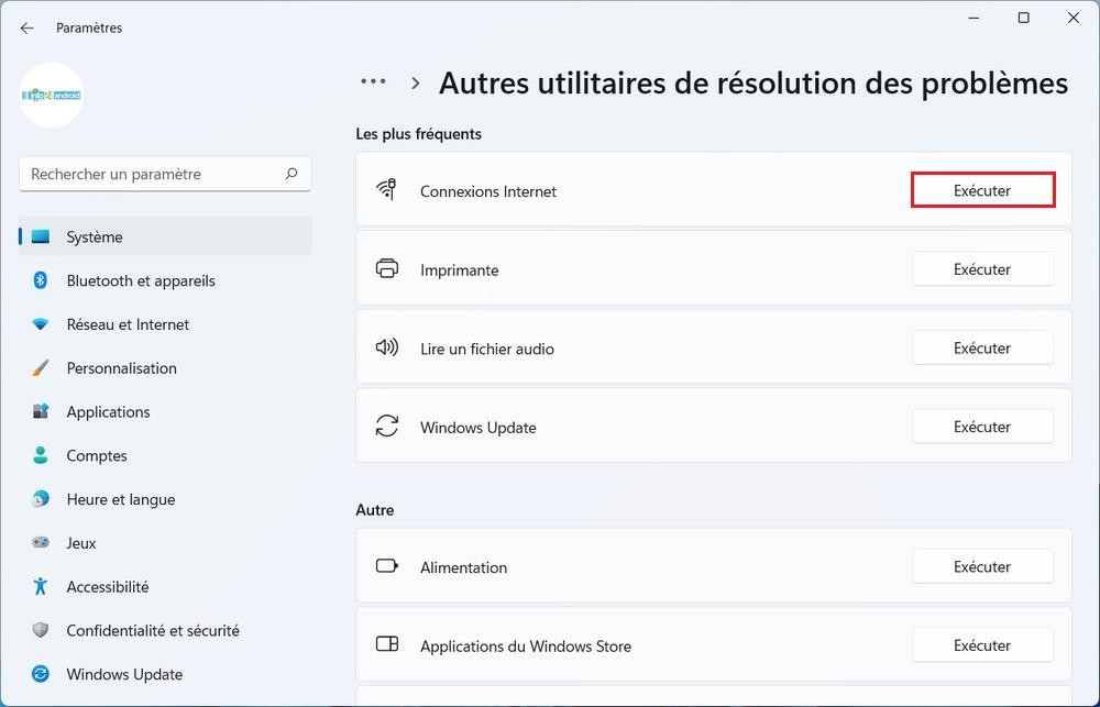 Réparer la carte réseau sur Windows 11
