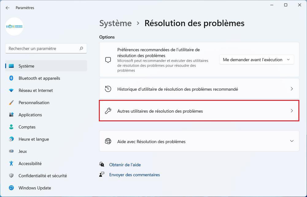 Résolution des problèmes Windows 11