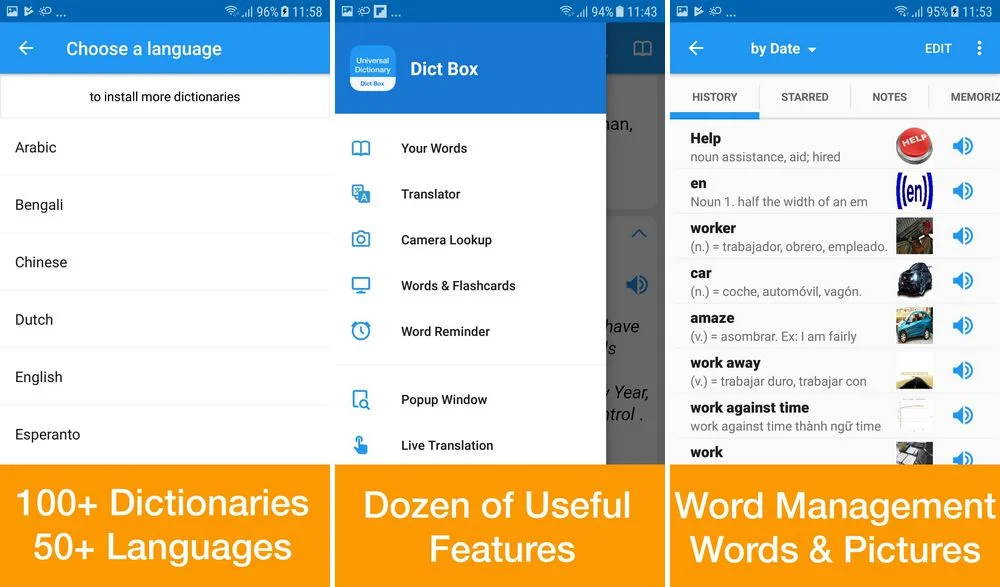 Dict Box - application de dictionnaire pour Android
