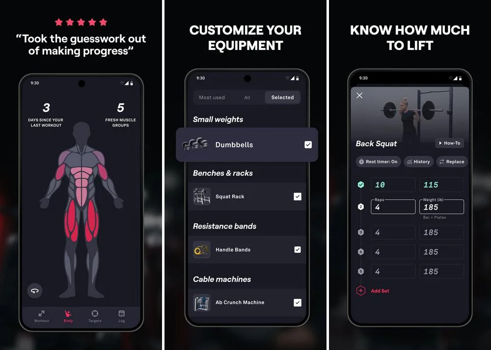 Fitbod - application de musculation pour Android