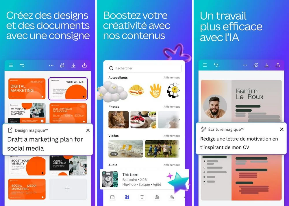 Canva - application de création de CV