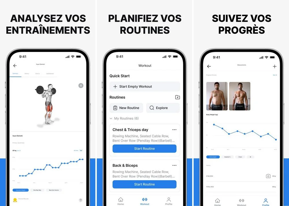 Hevy - application de fitness pour iPhone