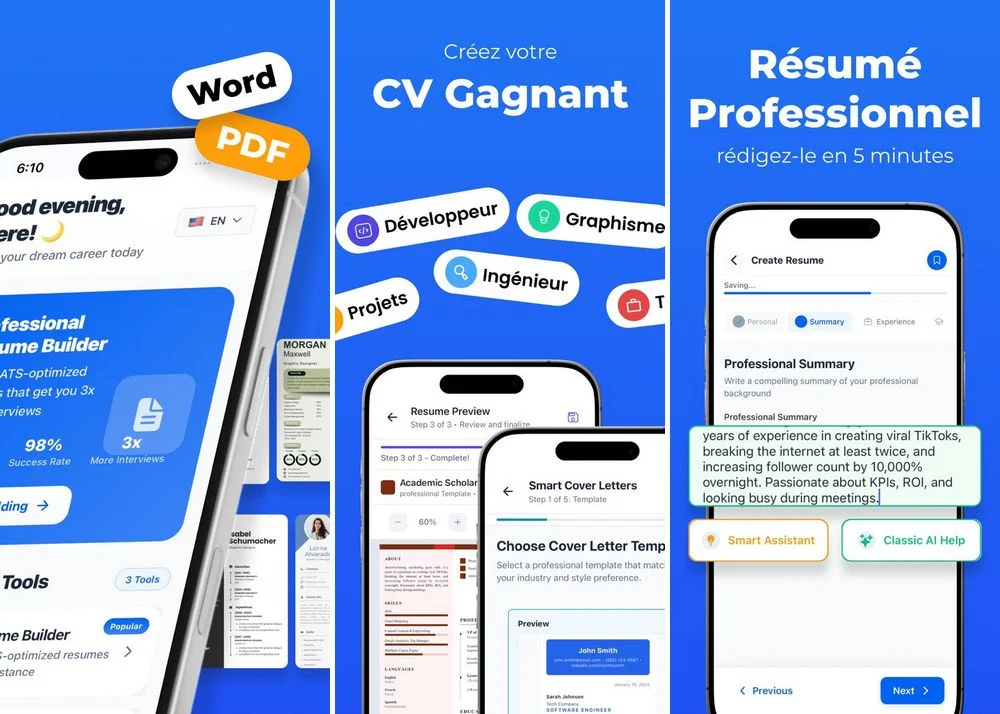 Intelligent CV - application de création de CV