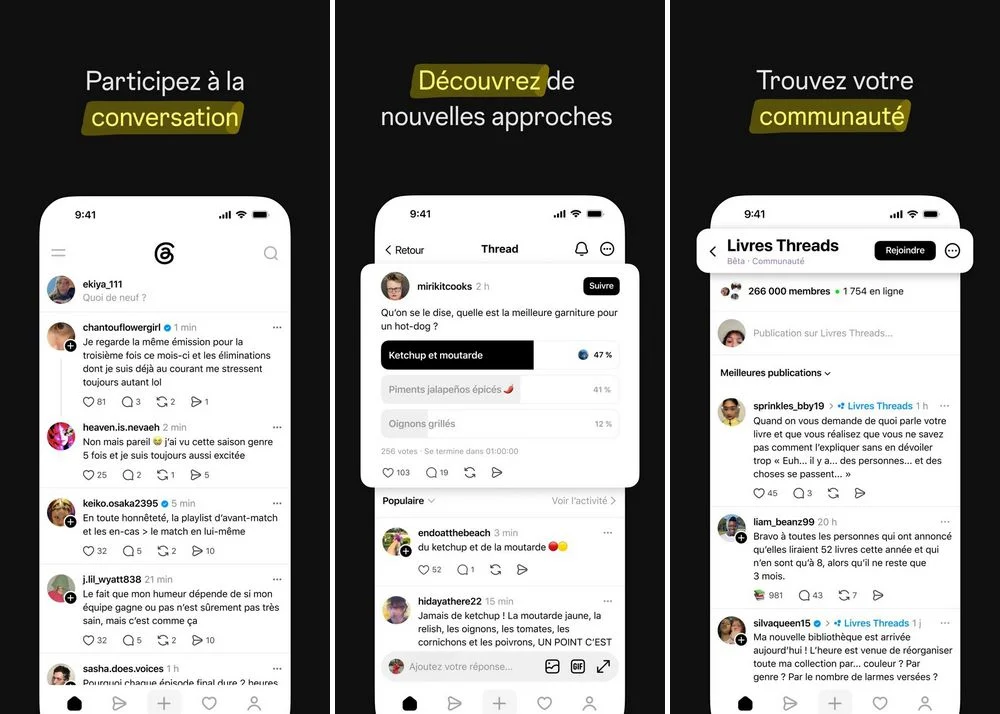 Threads - application de réseaux sociaux pour iPhone