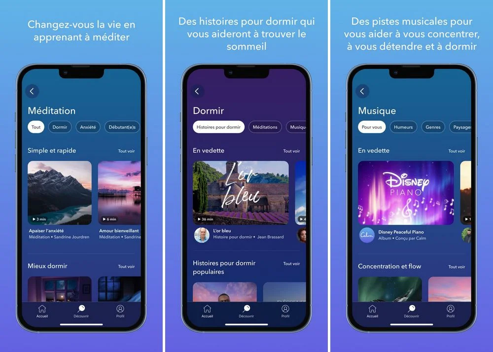 Calm - application de méditation pour iPhone