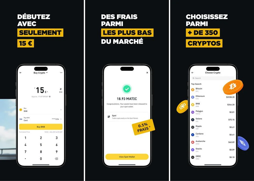 Binance - meilleure application de cryptomonnaies