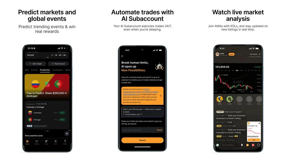 Bybit - meilleure application de cryptomonnaies