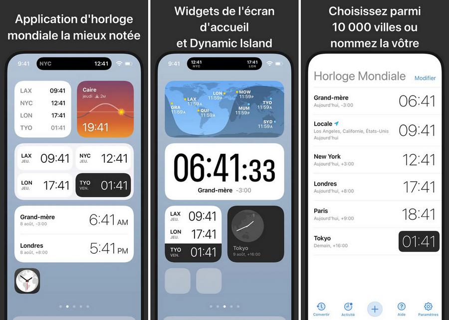 Horloge Mondiale Widgets