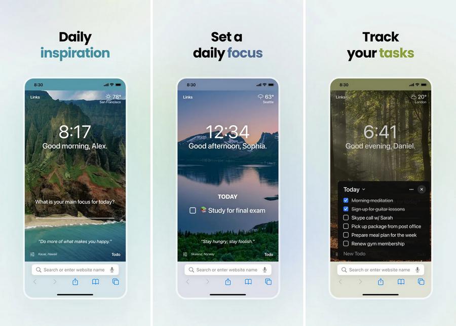 Momentum - extension Safari pour iPhone