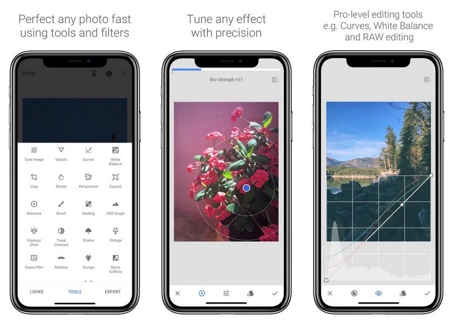 Snapseed - application de retouche photos RAW