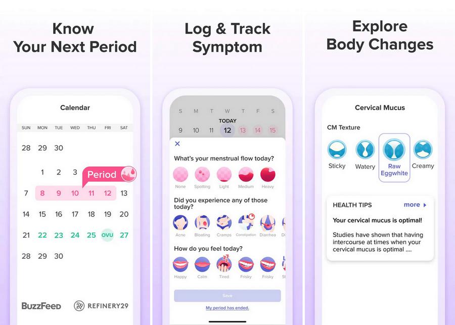 Eve - application pour suivre son cycle menstruel