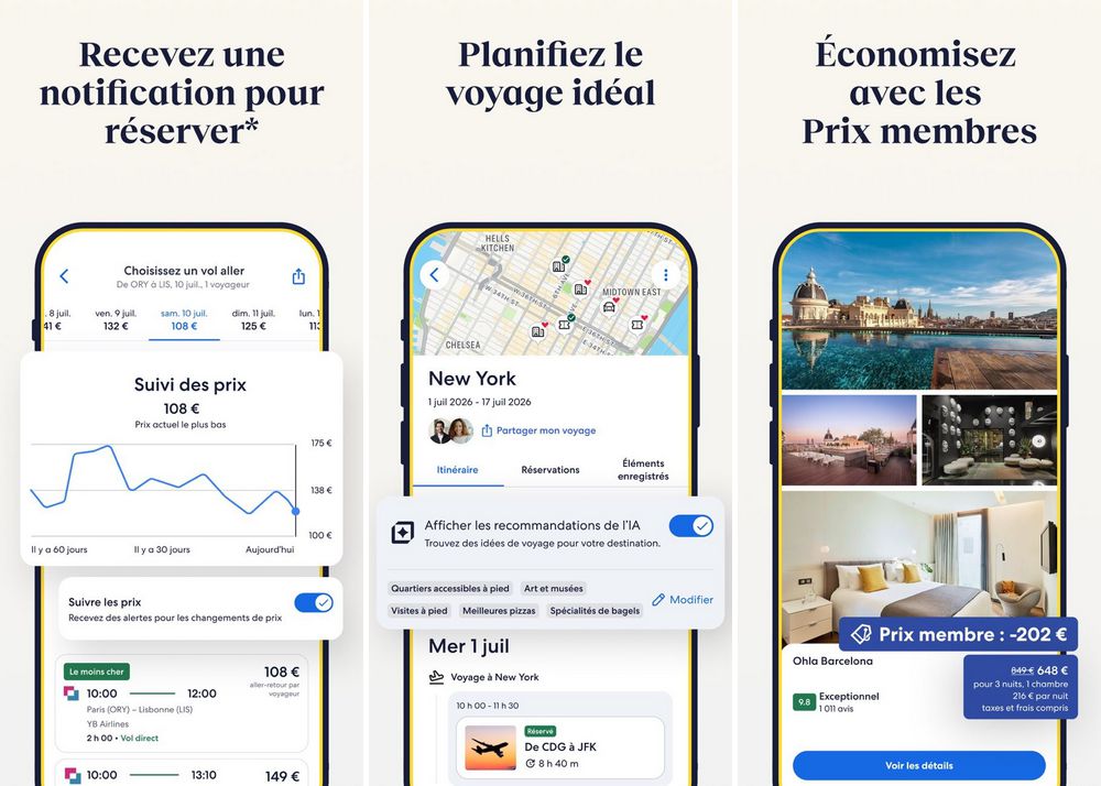Expedia - application de réservation d'hôtel