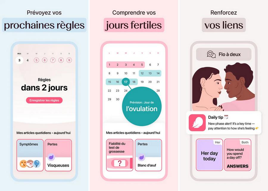 Flo - application pour suivre son cycle menstruel