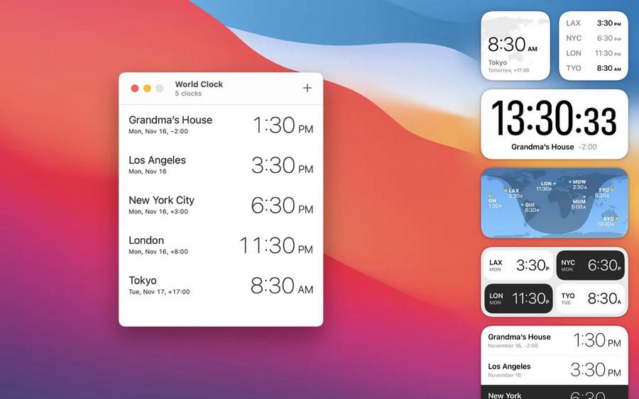 Horloge Mondiale Widgets