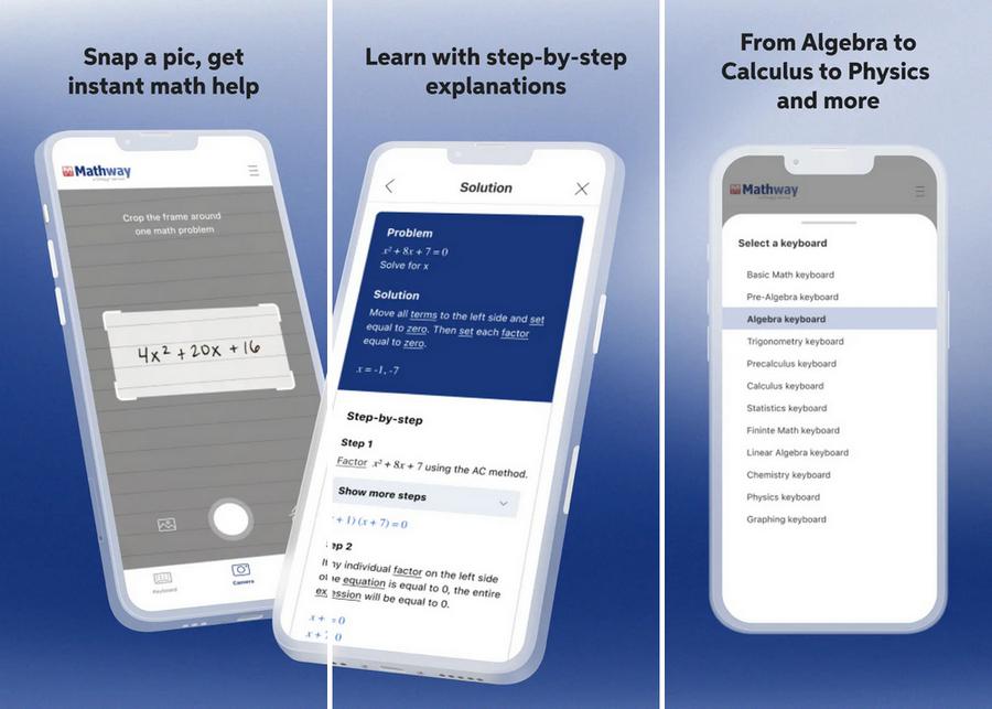 Mathway - meilleure application mathématiques