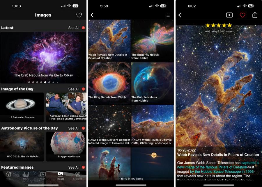 NASA - application pour observer les étoiles