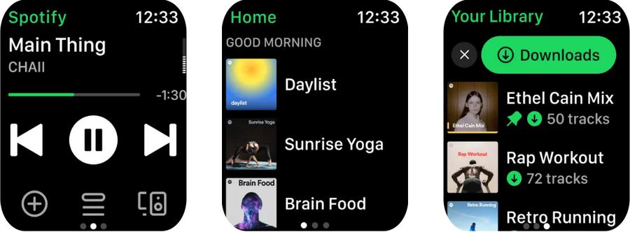 Spotify - meilleure application pour Apple Watch