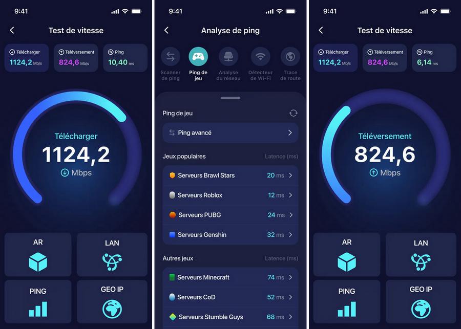 Test de vitesse réseau Wifi