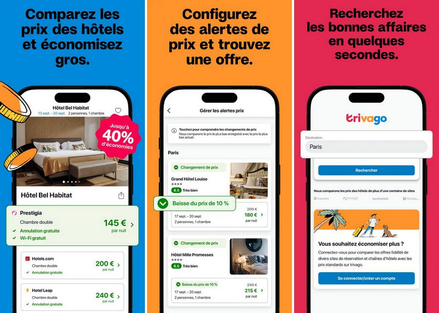Trivago - application de réservation d'hôtel