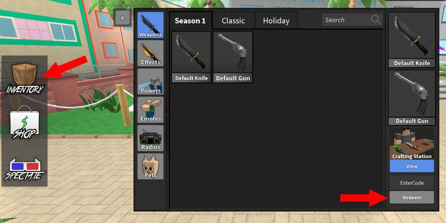 Activer un code dans Murder Mystery 2