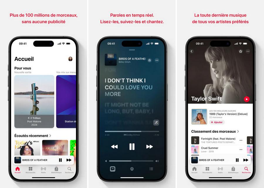 Apple Music - application de streaming musical pour iPhone
