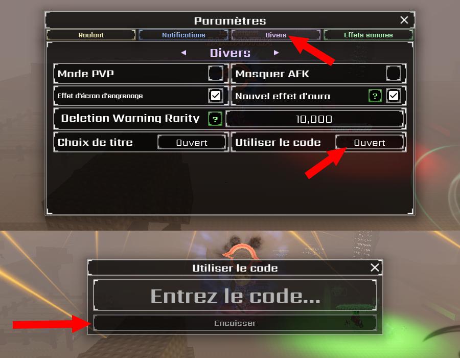 Comment utiliser les codes dans Sol's RNG