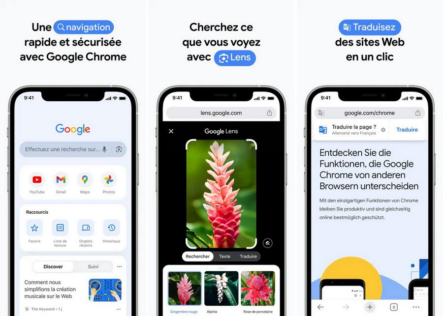 Google Chrome - meilleure alternative à Safari