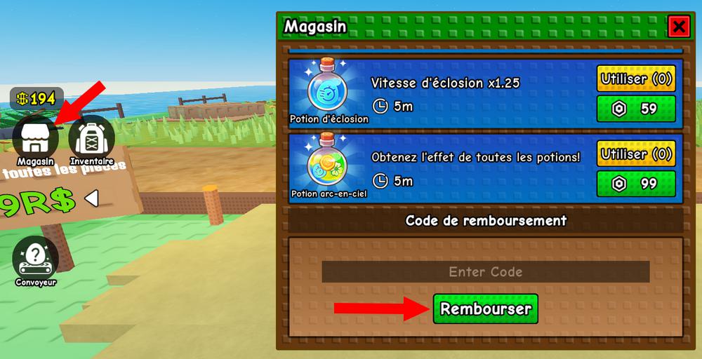 Activer les codes Build a Zoo