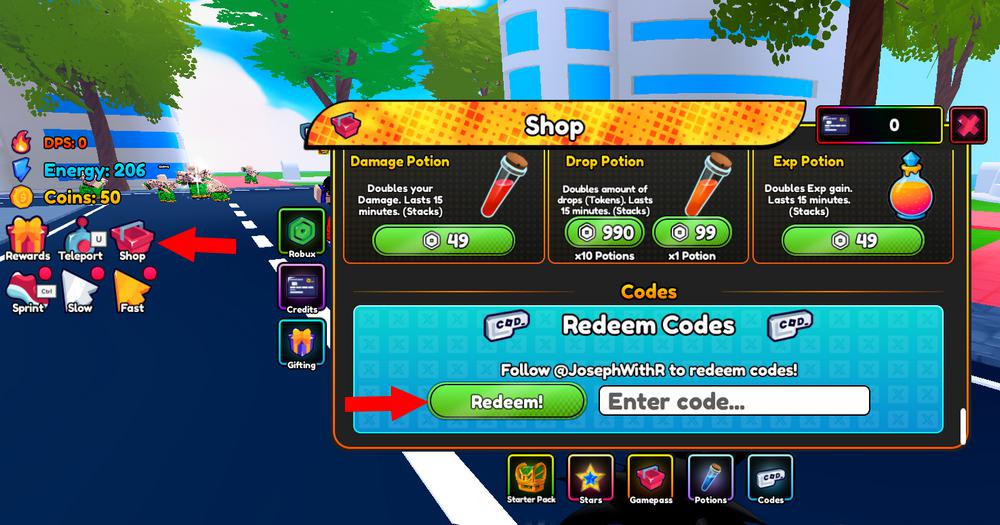 Comment activer les codes dans Anime Eternal